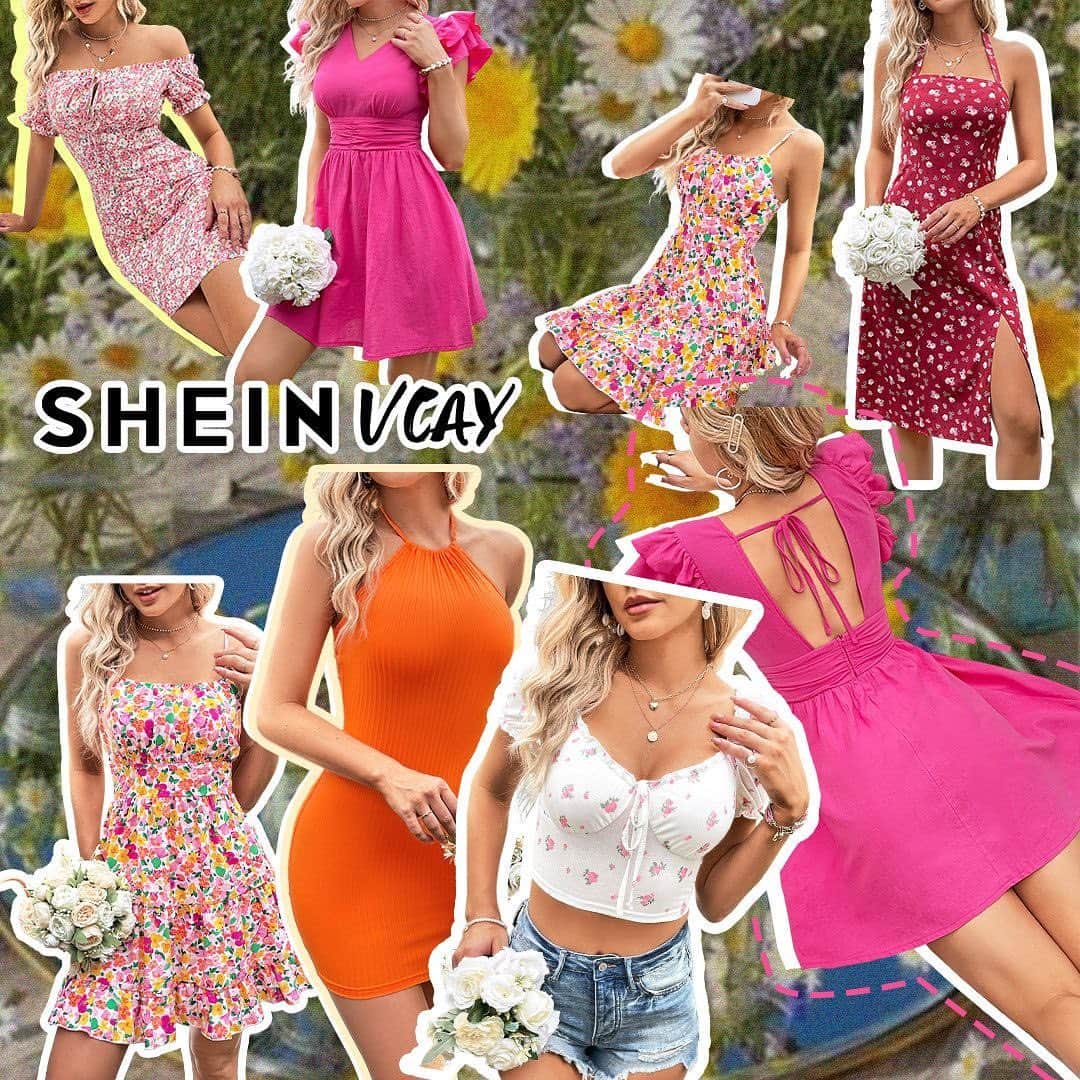 のインスタグラム：「Your VCAY is lookin' bright 🌸🌴   🔗https://shein.shop/uv2it7h  #SHEINVCAY #countryside #vacay」