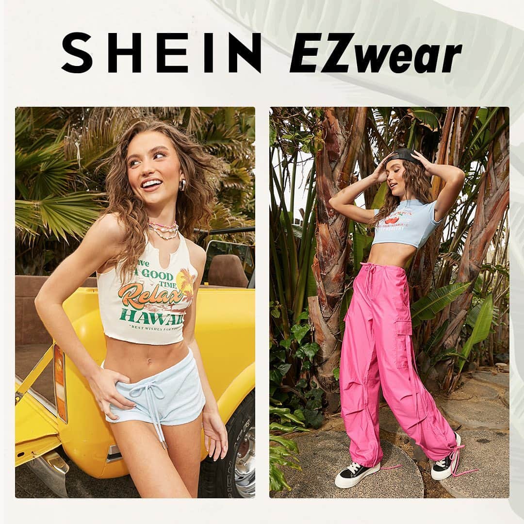 のインスタグラム：「EZwear summer starts early this year! 🌞 Soak up our new collection now ⛱   🔎10536606 10000117 3285550 11355283 11511621 12713269 12660446  🔗:https://shein.shop/kr8agih   #SHEINEZwear」