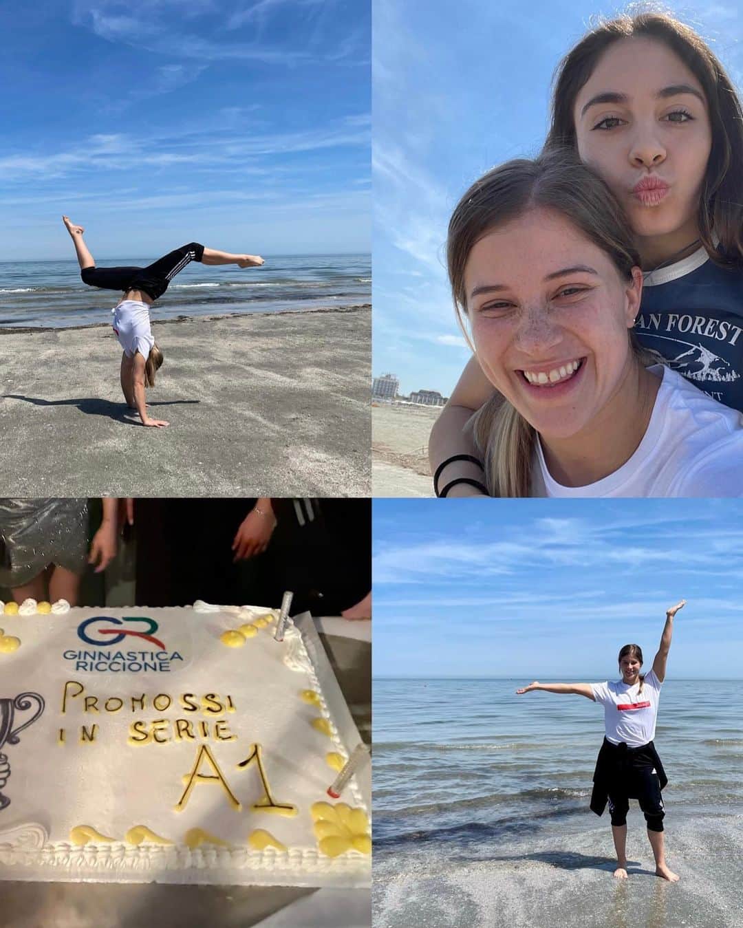 エリザベト・ザイツのインスタグラム：「Grazie a tutti e grazie di tutto 🇮🇹♥️   Mein Einsatz in der Serie A geht hiermit zu Ende, da wir erfolgreich in die 1. Liga aufgestiegen sind.  Für mich war es eine super Zeit in der ich wahnsinnig tolle Menschen kennen lernen durfte.   Hoffentlich komme ich bald wieder! 🙏 🇮🇹❤️🇩🇪  Grazie @ginnasticariccione & @francescopoesio   #adventure #serieA1 #italy #eliseitz #newfriends #thankyou #riccione #gymnastics #nationalteam #teamgermany #teamitaly #friends」