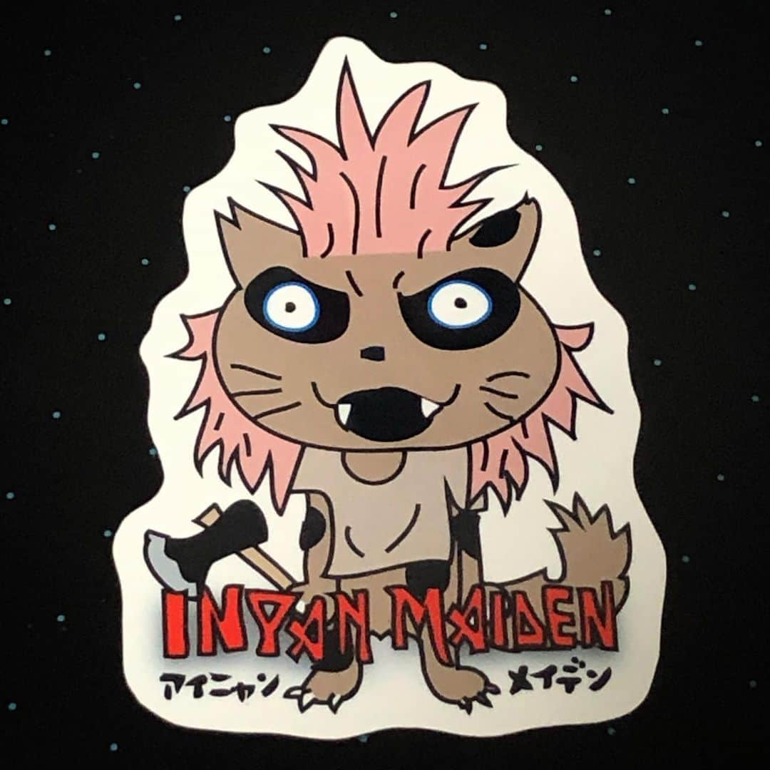kerokerokingdxのインスタグラム：「アイニャン・メイデンのステッカーできた！💀 夕方には入荷するかな…  #キチレコHRHM」