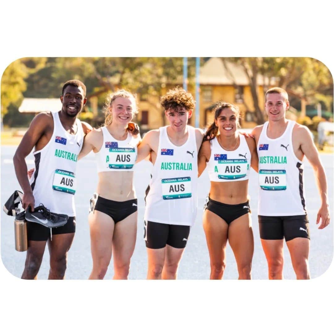 Angeline BLACKBURNさんのインスタグラム写真 - (Angeline BLACKBURNInstagram)「Oceania Relays 💚💛 @oceaniaathletics  A weekend spent full of racing, lollies, icebaths, sunshine and a side of lactate. 🙃  It feels good to be racing in relays again (plus it's my first Aussie team since 2021). ✊🏽  Also, how good are mixed 4x400m relays? So much fun 🥰  Photo credit: @caseysims_ 📸  #oceaniarelays #oceaniaathletics #athleticsaustralia #teamaustralia #relays #4x400m #mixed4x400m #running #sprinting #trackandfield #sport  #grateful」5月8日 12時23分 - ang_blackburn
