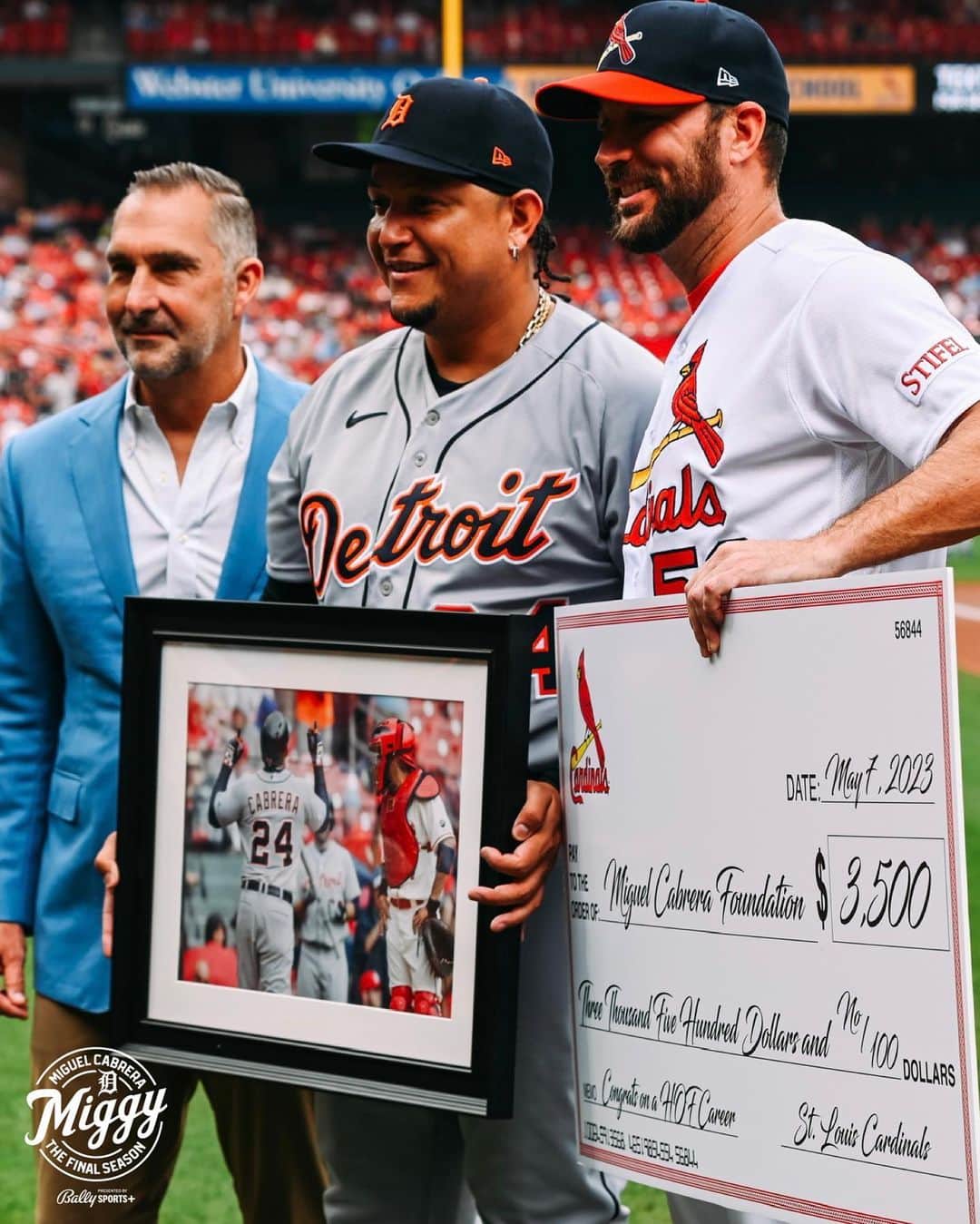 ミゲル・カブレラのインスタグラム：「Thank you, St. Louis! #GraciasMiggy」