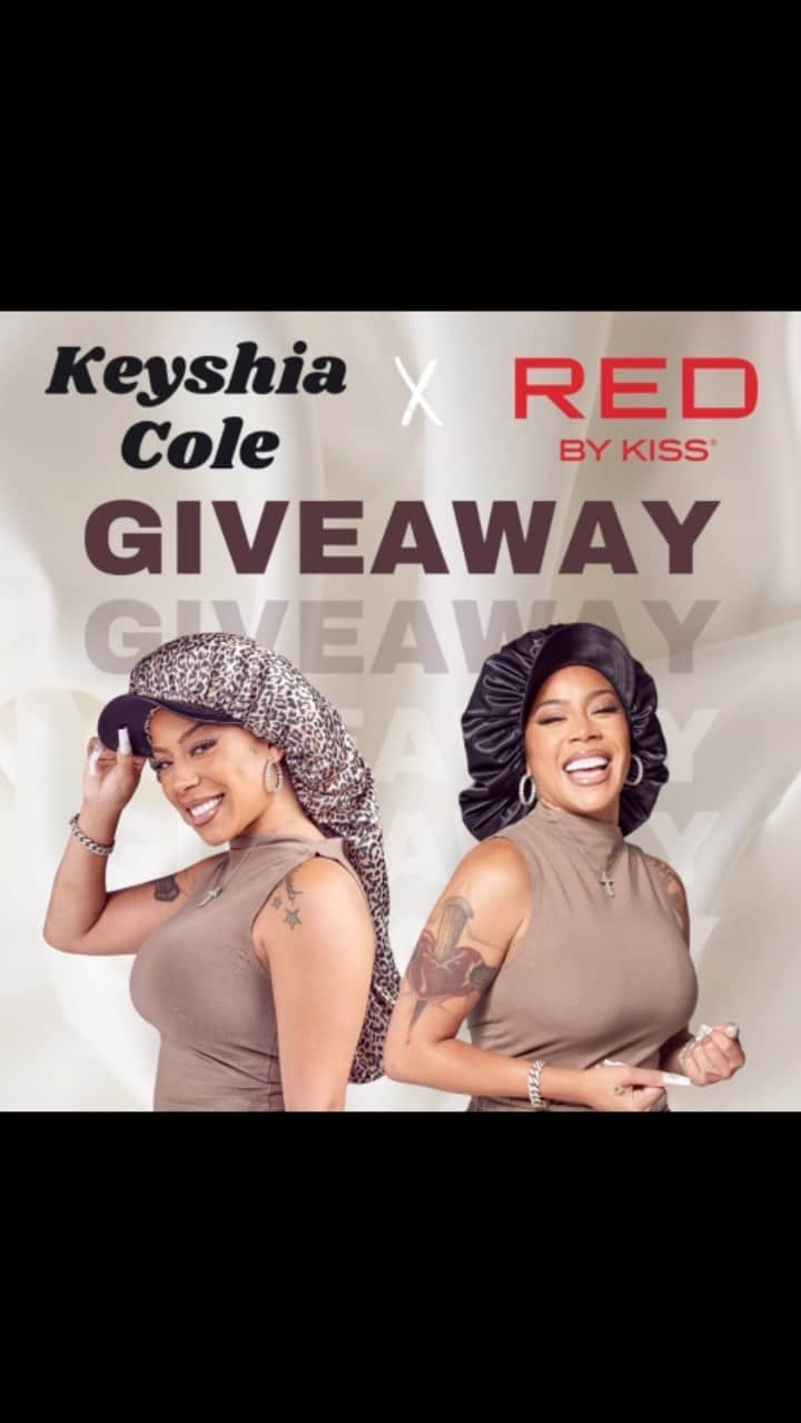 キーシャ・コールのインスタグラム：「Cole x Red by Kiss Collaboration Mothers’ Day Giveaway  Comment below ‘what you’re thankful for your mother’ for a chance to win a set of Keyshia Cole x Red by Kiss Satin Visor Bonnet with Red by Kiss Detangled Brush and Hair Accessories✨  To enter: 🤎Like this post and must be following @RedByKiss (https://www.instagram.com/RedByKiss/). 🤎Comment your opinion about the Collection 🤎Tag your friends for more entries. 🤎Share this post on your story for an additional entry.  The giveaway ends on Saturday, May 13th and 10 winners will be chosen and informed on Monday, May 15th. *Must have US address to claim prize*  Hashtag: #keyshiacole  #redbykiss #mothersdaygiveaway  #giveaway #collaborationgiveaway #redfitcheck #satinvisorbonnet  #satinbonnet #silksatinbonnet #bonnet」