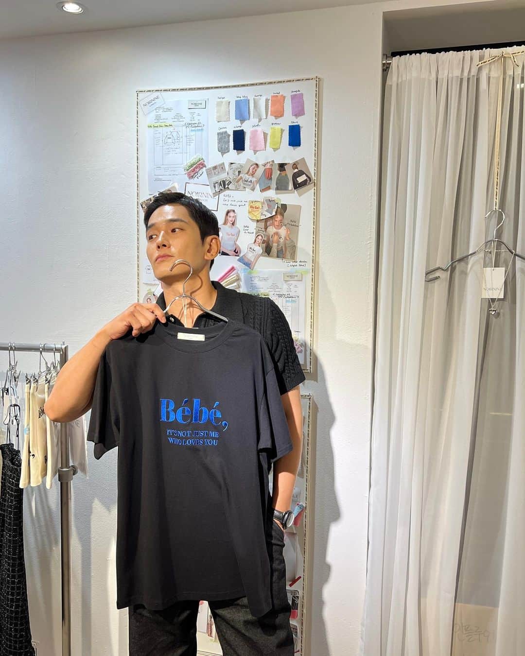 オン・ジュワンのインスタグラム：「@noirnine_london  @hoyoolkim   언주로 164길 21-3  4월 22일까지 open. #popup #누아르나인 첫 팝업 축하⚡️  호율아 응원한다」