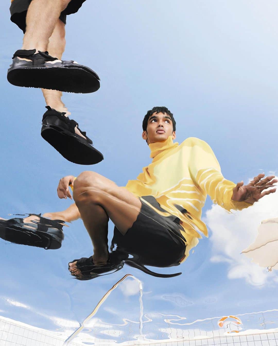 のインスタグラム：「Floating on a summer vibe. Le Monde d’Hermès Spring-Summer 2023 issue: Chapter I – In pursuit of the surfing horse.   Photograph by @valentinherfray Styling by @beatbolliger   #LookTwice #HermesHomme #LeMondeDHermes #Hermes」