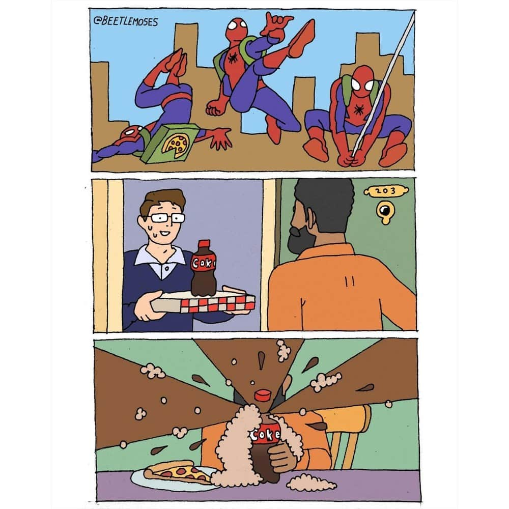 9GAGさんのインスタグラム写真 - (9GAGInstagram)「Pizza time! ✍🏻 @beetlemoses  - #spiderman #peterparker #pizzadelivery #pizzatime #tobeymaguire #comic #funny #9gag」4月14日 13時00分 - 9gag