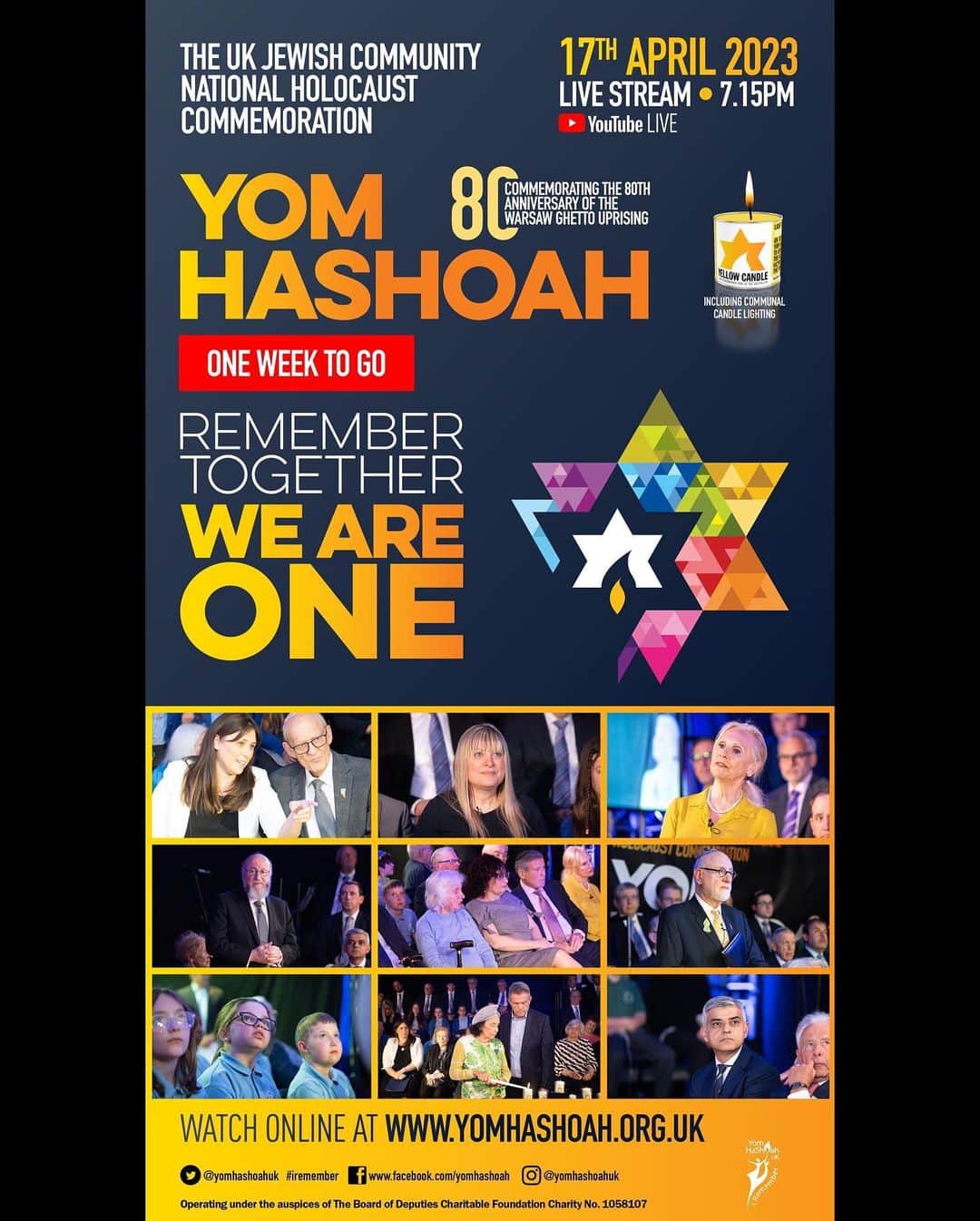 ローラ・プラデルスカのインスタグラム：「I feel deeply grateful for being asked to co-host and perform on Monday’s Annual Jewish remembrance day for victims of the Holocaust @yomhashoahuk   Next week’s main UK Yom HaShoah event to mark 80th anniversary of Warsaw Ghetto uprising and will be live-streamed.  “Among the guests will be dignitaries including Board of Deputies president Marie van der Zyl and Jewish Care president, Lord Levy , @chiefrabbi Chief Rabbi Ephraim Mirvis will lead the tribute to the heroism and the martyrs of the Warsaw Ghetto uprising. Martin tells Jewish News: “It’s important to show the fightback. It showed a glimmer of hope. That the Jewish people didn’t just sit there and succumb. There were resistance movements; the Righteous Amongst the Nations who hid Jews. Refugees who went on to fight. There’s a lot to remember.” Henry Grunwald KC will be co-hosting the ceremony with #GameofThrones German Jewish actress Laura Pradelska, whose four grandparents were survivors. Holocaust Survivors Centre members speaking at the event include Janine Webber, a survivor of the Lwów Ghetto in Poland (now Lviv, Ukraine); Auschwitz survivor Ivor Perl and Henny Franks , who came across on the Kindertransport and celebrates her 100th birthday in June  @neilsmartin says he is keen for the community to access the ceremony via @youtube It’s a comfortable way to watch it in broadcast quality.” He believes it is important that “with your yellow candle and your Smart TV, with your family, sitting on your sofa, you can all light candles simultaneously with people across the UK - It brings the whole community together as one.” Thirty-five thousand commemorative Yellow Candles have been bought The message, says Martin, is about “making this for the next generation”   #yomhashoah #neveragain #YomHashoah #refugees #Kindertransport」