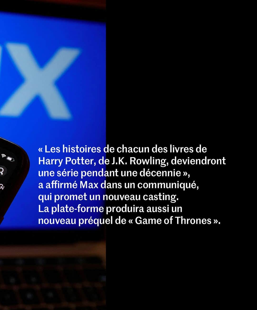 ルモンドさんのインスタグラム写真 - (ルモンドInstagram)「Le groupe Warner Bros. Discovery a annoncé, mercredi 12 avril, le lancement de sa nouvelle plate-forme Max, fusionnant HBO Max et Discovery+, le 23 mai aux Etats-Unis, en promettant la toute première série adaptée de la franchise Harry Potter avec son auteure J.K. Rowling comme productrice exécutive.  « Les histoires de chacun des livres de Harry Potter de [J.K.] Rowling deviendront une série pendant une décennie », a annoncé Max dans un communiqué, en promettant aussi un nouveau casting. « Notre priorité, c’est ce qui sera à l’écran », a prévenu le PDG de HBO, Casey Bloys, en marge de la présentation à Los Angeles, alors qu’il était interrogé par des journalistes sur les accusations de transphobie visant l’écrivaine, qui les repousse avec vigueur.  « L’engagement de Max à préserver l’intégrité de mes livres est important pour moi, et je me réjouis de participer à cette nouvelle adaptation qui permettra d’atteindre un degré de profondeur et de détail que seule une série télévisée de longue durée peut offrir », a souligné la romancière britannique dans le communiqué. - Vous avez lu 50% de cet article. - Photo : Illustration de l’annonce d’une série Harry Potter diffusée sur la nouvelle plateforme de streaming intitulée « Max », le 12 avril 2023. CHRIS DELMAS / AFP - Retrouvez notre article en suivant le lien linkinbio sur notre profil.⁣⁣ -  #hbomax #max #series #seriestele #harrypotter」4月14日 15時00分 - lemondefr