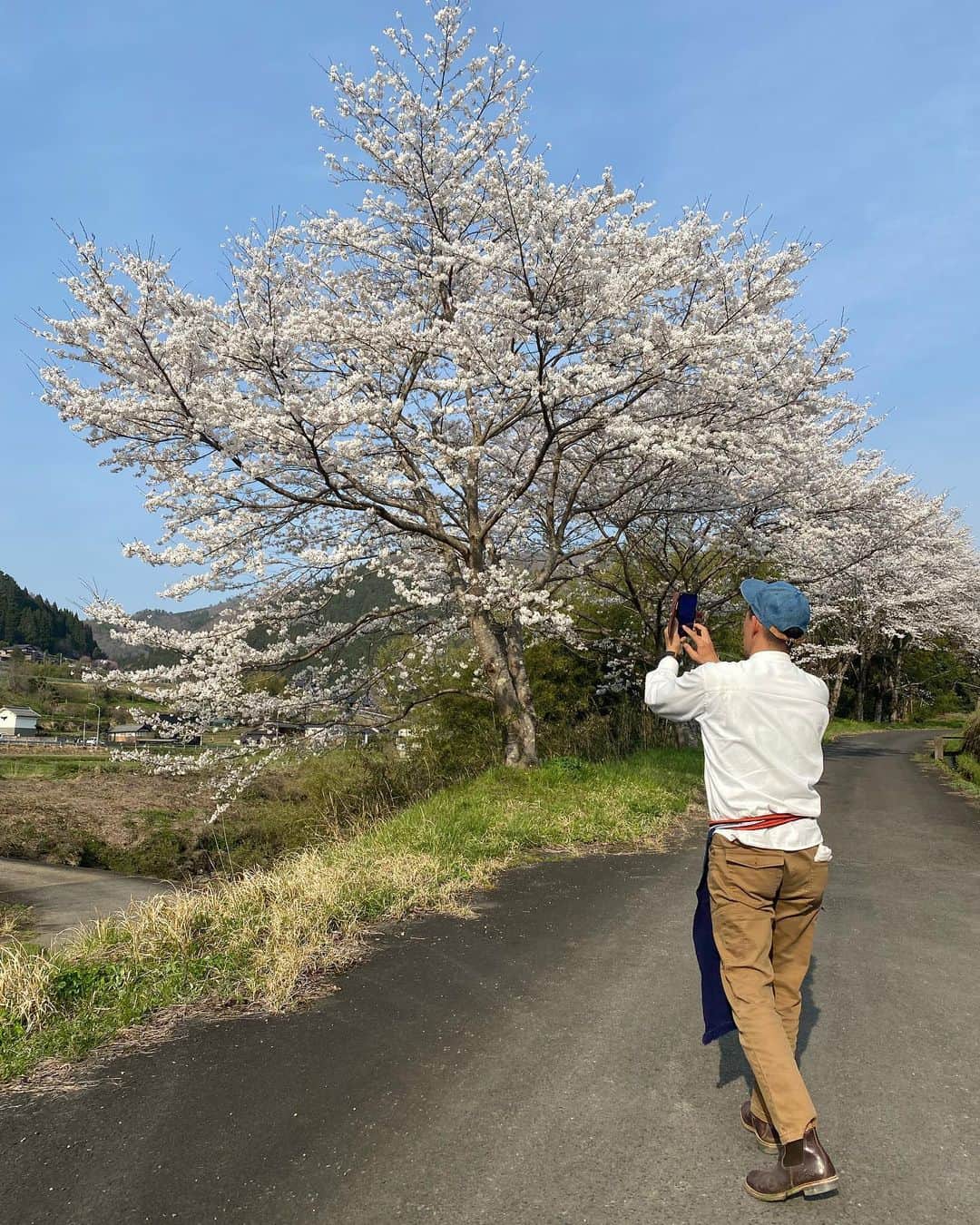 豊崎由里絵さんのインスタグラム写真 - (豊崎由里絵Instagram)「. 4月16日（日）お昼12:29〜 テレビ大阪「発見！食遺産」に出演します🌸 桜満開の京都で　@yasulog  石田靖さんとロケでした😍！ お花見がてら、楽しかったな〜  写真２枚目は、桜の美しさにロケ中、生配信を始める石田さん。😳 そして３枚目は、取材先のごま油を 私の分まで買ってくださっている イケメン靖さん。🥹  とっても美味しいごま油に出合いましたので ぜひ見てねーっ！！ 今日もお料理に使いました✨  関西ローカルですが、 TVerでもお楽しみいただけます🍊  衣装はこちら。  ニット @vingtrois_official  ブルゾン @selectshop.dosdiosas  スタイリスト chie oshitani @stylist_franc  #へんこのごま油  #発見食遺産　#石田靖　さん」4月14日 20時48分 - yurietoyosaki