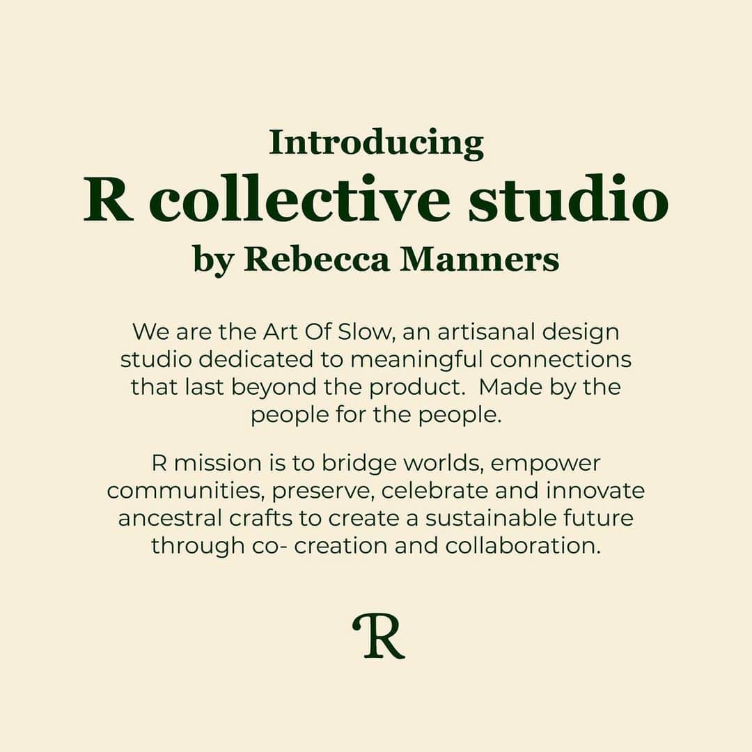 ベックスロックスのインスタグラム：「WE R changing things up.  ⠀⠀⠀⠀⠀⠀⠀⠀⠀ Introducing  R collective studio by  Rebecca Manners @rcollectivestudio  ⠀⠀⠀⠀⠀⠀⠀⠀⠀ We are the Art Of Slow, an artisanal design studio dedicated to meaningful connections that last beyond the product.  Made by the people for the people.  R mission is to bridge worlds, empower communities, preserve, celebrate and innovate ancestral crafts to create a sustainable future through co- creation and collaboration. ⠀⠀⠀⠀⠀⠀⠀⠀⠀ WE:  ⠀⠀⠀⠀⠀⠀⠀⠀⠀ R  Responsible luxury Respecting the artisanal process  Revering Masters & supporting local communities  Reviving craftsmanship  Reusing scraps and offcuts  Reducing waste through our made to order policy Rethinking  traditional craft Reclaimed metals  Repurposed artisanal objects, jewels and textiles  Refusing chemicals Recycled packaging  Reaching for social change Ravishing for life ⠀⠀⠀⠀⠀⠀⠀⠀⠀ #TheArtOfSlow #Rcollectivestudio #artisanalluxury #sustainableluxury #designstudio  #masterofcraft #ethicaljewellery  #tribalarts #sustainabledesign  #bridgingworlds  #trusttheprocess #curated #artisanmade #moderncraftsman  #bespokedesigns #ideadesign」