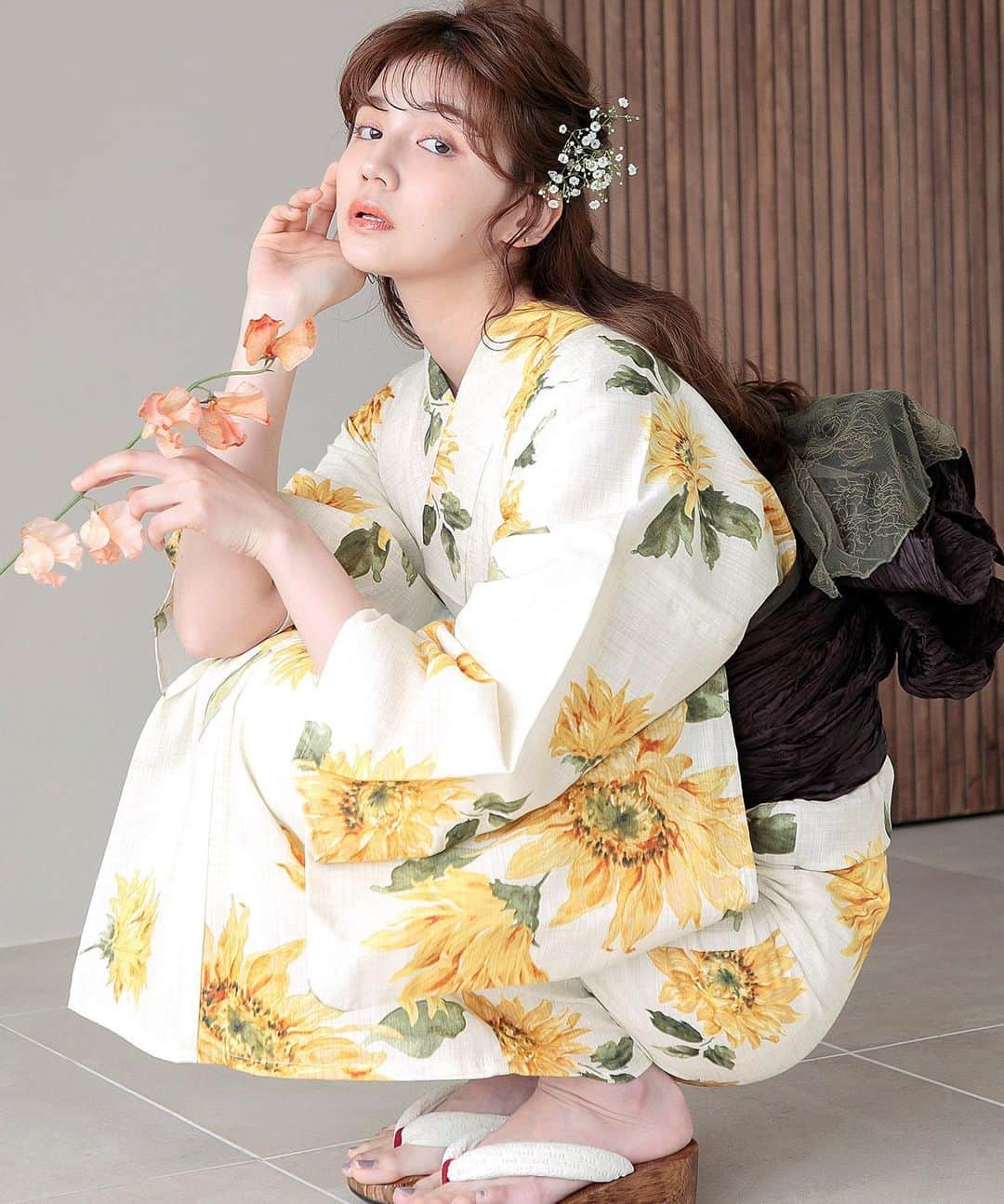 Dita 胡桃色の菊ちらし 浴衣 帯セット 楽天市場】浴衣 5点セット