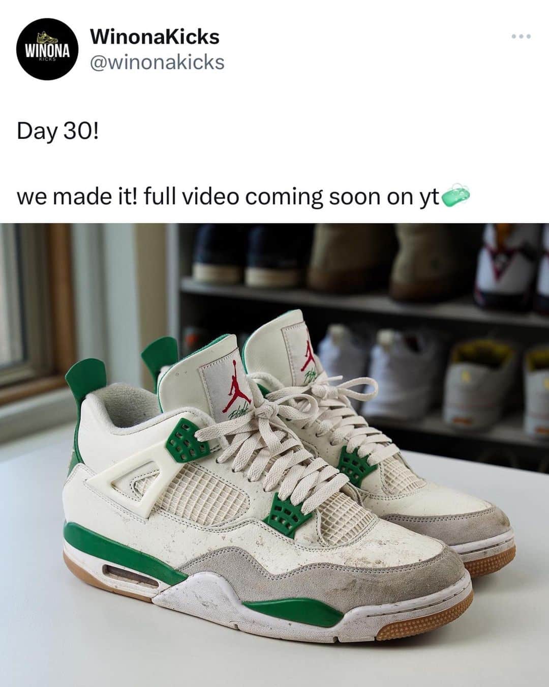 Nice Kicksさんのインスタグラム写真 - (Nice KicksInstagram)「@winonakicks went 30 days straight wearing the Nike SB x Air Jordan 4 😳 How do you think they held up? 🤔 (Days 21-30)」4月15日 4時41分 - nicekicks