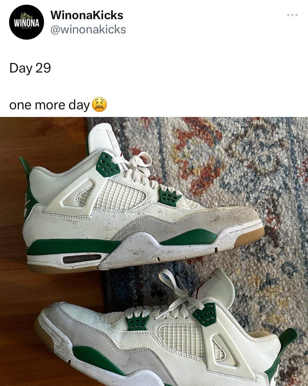 Nice Kicksさんのインスタグラム写真 - (Nice KicksInstagram)「@winonakicks went 30 days straight wearing the Nike SB x Air Jordan 4 😳 How do you think they held up? 🤔 (Days 21-30)」4月15日 4時41分 - nicekicks