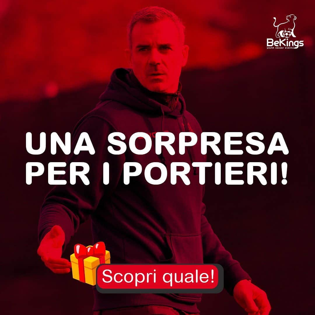 ステファノ・ソレンティーノのインスタグラム：「UNA SORPRESA PER TUTTI I PORTIERI! 🎁🙌🏻  👉🏻 Oggi nella giornata internazionale del portiere abbiamo deciso di farvi una sorpresa!   ⏳ Solo per chi si iscrive oggi, ci sarà uno sconto di 50€ sul Summer Camp Stefano Sorrentino a Bardonecchia  ⚽️ Potrete iscrivervi oggi e pagare la quota totale entro il 20 Aprile per ottenere lo sconto di 50€  ➡️ Per info e iscrizioni visita www.bekings.it」