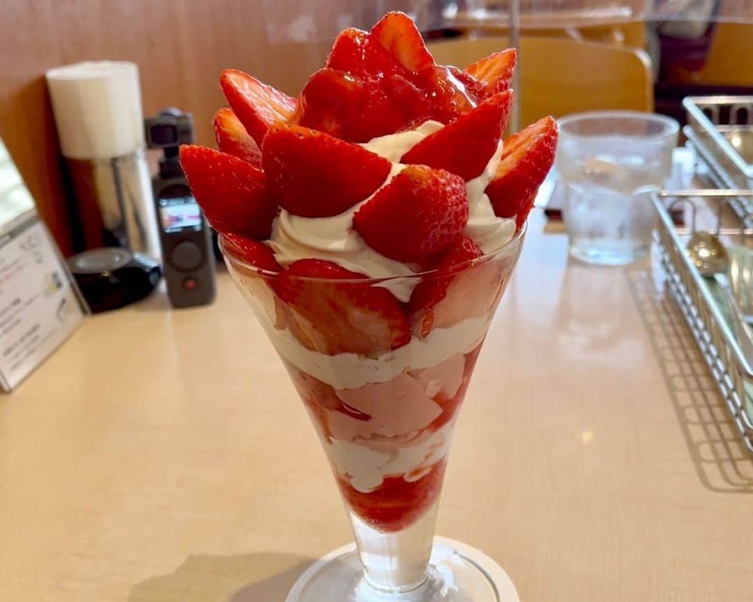 Cooking with Dogさんのインスタグラム写真 - (Cooking with DogInstagram)「Enjoyed Ducky Duck's strawberry parfait!🍓😍👩‍🍳 The variety of strawberry used is "Amaou" from Fukuoka prefecture. The beautiful red color and the beautiful arrangement made me excited! ダッキーダックのいちごのパフェを食べました！🍓😋いちごの品種は福岡県のあまおうです。色が綺麗な赤で、きれいに盛り付けられているのでテンション上がりました！ #parfait #duckyduck #パフェ #ダッキーダック」4月14日 23時01分 - cookingwithdog