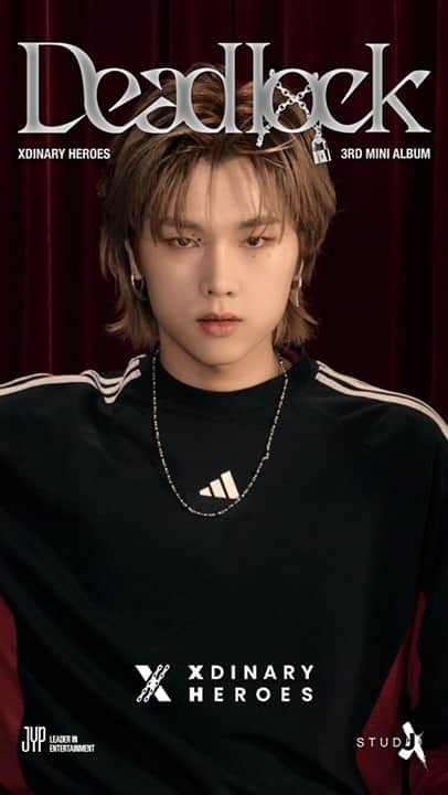 JYPエンターテインメントのインスタグラム：「Xdinary Heroes <Deadlock> 🔒Motion Poster #정수 #Jungsu  ALBUM RELEASE🔻 2023.04.26 6PM (KST) 😈 TITLE ”Freakin‘ Bad“  #XdinaryHeroes #엑스디너리히어로즈 #Deadlock #FreakinBad #WE_ARE_ALL_HEROES #JYP」