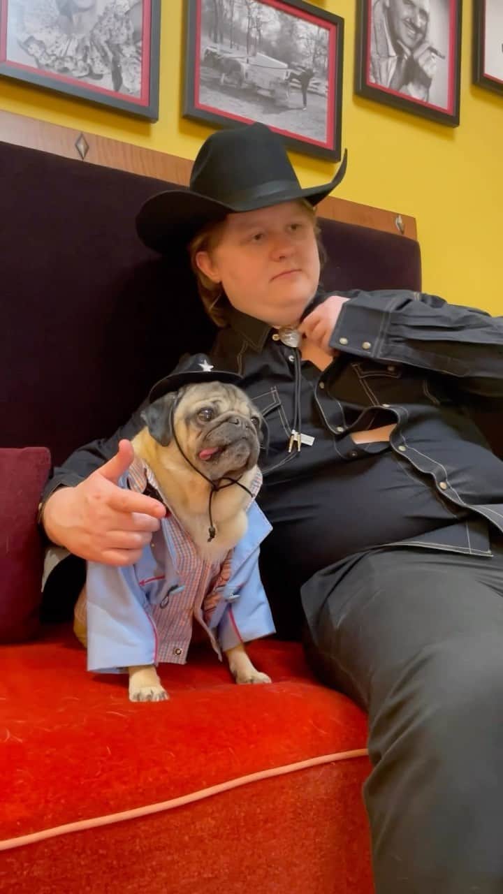 itsdougthepugのインスタグラム：「Just can’t get enough of @lewiscapaldi and Doug. Here’s behind the scenes of them meeting at the @opry! 🤠」