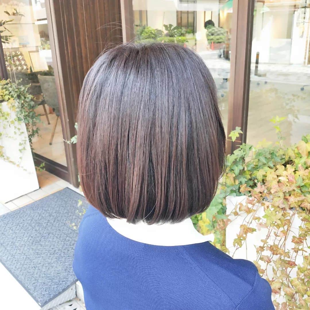 IMAGINE-hairさんのインスタグラム写真 - (IMAGINE-hairInstagram)「いつもありがとうございます😌  ✄お客様スタイル✄  ☆ボブスタイル☆  ワンレン内巻きボブ✨ 酸性のストレートで乾かすだけでナチュラルなストレートボブに✨  スタイリング 👉ブローのみ、バーム仕上げ  メニュー 👉酸性ナチュラルストレート＋カット　¥18,150-  秋山はこんな美容師です。 ✄30代、40代、50代のお客様から支持して頂いてます。 ✄ショートスタイル、ボブスタイルが大得意です。カット技術には自信あるので、まとまりやすく朝のスタイリングを楽にします。 ✄生えグセ、髪質、頭の形等をしっかり見て、顔の黄金比に合わせて小顔小頭スタイルにします。 ✄かれこれ20年。髪質、ヘアスタイル、頭皮の事等どんな悩みもお任せ下さい。  IMAGINEは、こんな方におすすめのヘアサロンです ❁トップをふんわりさせたい方 ❁つむじ割れが気になる方 ❁毎日のスタイリングを楽に決まるようにしたい方 ❁パサつき、ぺたんこ、うねり、頭皮トラブルなど大人女性のお悩みを持たれてる方 ❁小顔、小頭にしたい方  IMAGINEでは、、、 ・髪の毛、頭皮の様々なお悩みを解消します。 ・パサつき、ぺたんこ、うねり、細毛、抜け毛など大人女性のお悩みもお任せ下さい。 ・日本で唯一のパーマでぺたんこ、つむじ割れを解消します。 ・毎日のスタイリングが楽になるように傷めずまとまり長持ちするヘアスタイルを提供します。 ・顔、頭の黄金比(美しく見えるバランス)をベースに小顔、小頭のヘアスタイルにします。  【IMAGINE天神橋店の料金】 ❁カット　¥6,600 ❁カット＋ファイバープレックスカラー　¥15,950 ❁カット＋ファイバープレックスカラー＋トリートメント　¥20,570 ❁根元ふんわりパーマ＋カット　¥14,850 ❁つむじ割れ解消ポイントパーマ＋カット　¥11,550 ❁酸性ナチュラルストレート＋カット　¥18,150  【アクセス】 〒530-0041 大阪市北区天神橋３−６−２２ TEL  ０６−６３５１−８０２０  詳しくはホームページをご覧ください www.imagine-hair.com  【定休日】毎週月曜日、第2,3,5火曜日  【受付時間】 　【火】12：30～18：00 　【水−土】10：00～18：30 　【日・祝】10：00～17：30  ご予約や気になる方、メニューなどのご相談は お電話(０６−６３５１−８０２０)もしくはDMからお気軽にご連絡下さい❁¨̮   #ショート#ショートヘア#ショートヘアスタイル#ボブ#ボブショート#ショートボブ#ボブヘア#パーマヘアスタイル#インナーカラー#デジタルパーマ#ストレートパーマ#メンズパーマ#ファイバープレックス#つむじ割れ解消#つむじ#脱白髪染め#ハイライト#30代ヘア#40代ヘア#50代ヘア#天神橋美容室#天満美容室#南森町美容院#天神橋美容院#天満#南森町#扇町#天神橋#天神橋筋商店街」4月15日 0時12分 - imagine.365.359