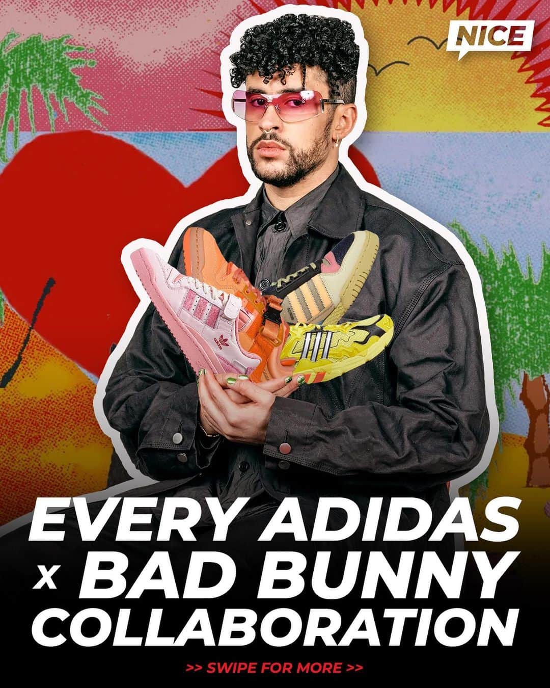 Nice Kicksさんのインスタグラム写真 - (Nice KicksInstagram)「Benito is putting together a solid lineup of Three Stripe collabs 👀 Which pair is your favorite? 🤔  LINK IN BIO for the complete list of @badbunnypr x adidas collabs 🐰📲」4月15日 6時07分 - nicekicks