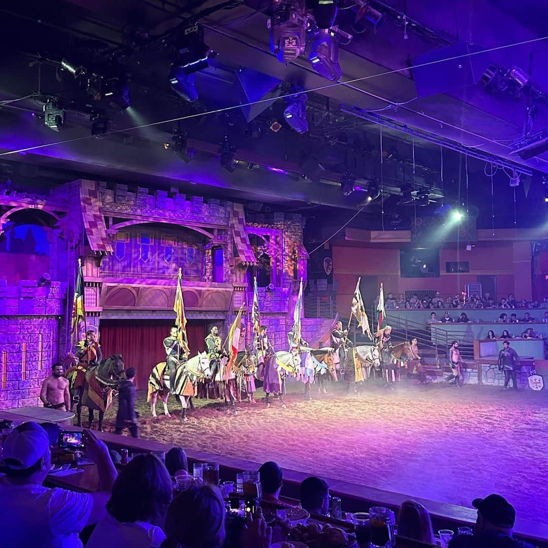 さんのインスタグラム写真 - (Instagram)「Tournament of the Kings dinner and show at Excalibur was so much fun! 🤩🙌🏼♥️🥳🐴🗡️💥🍗🍽️」4月15日 1時22分 - fouryorkiesmom