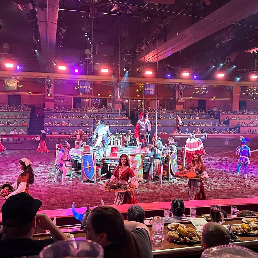 さんのインスタグラム写真 - (Instagram)「Tournament of the Kings dinner and show at Excalibur was so much fun! 🤩🙌🏼♥️🥳🐴🗡️💥🍗🍽️」4月15日 1時22分 - fouryorkiesmom