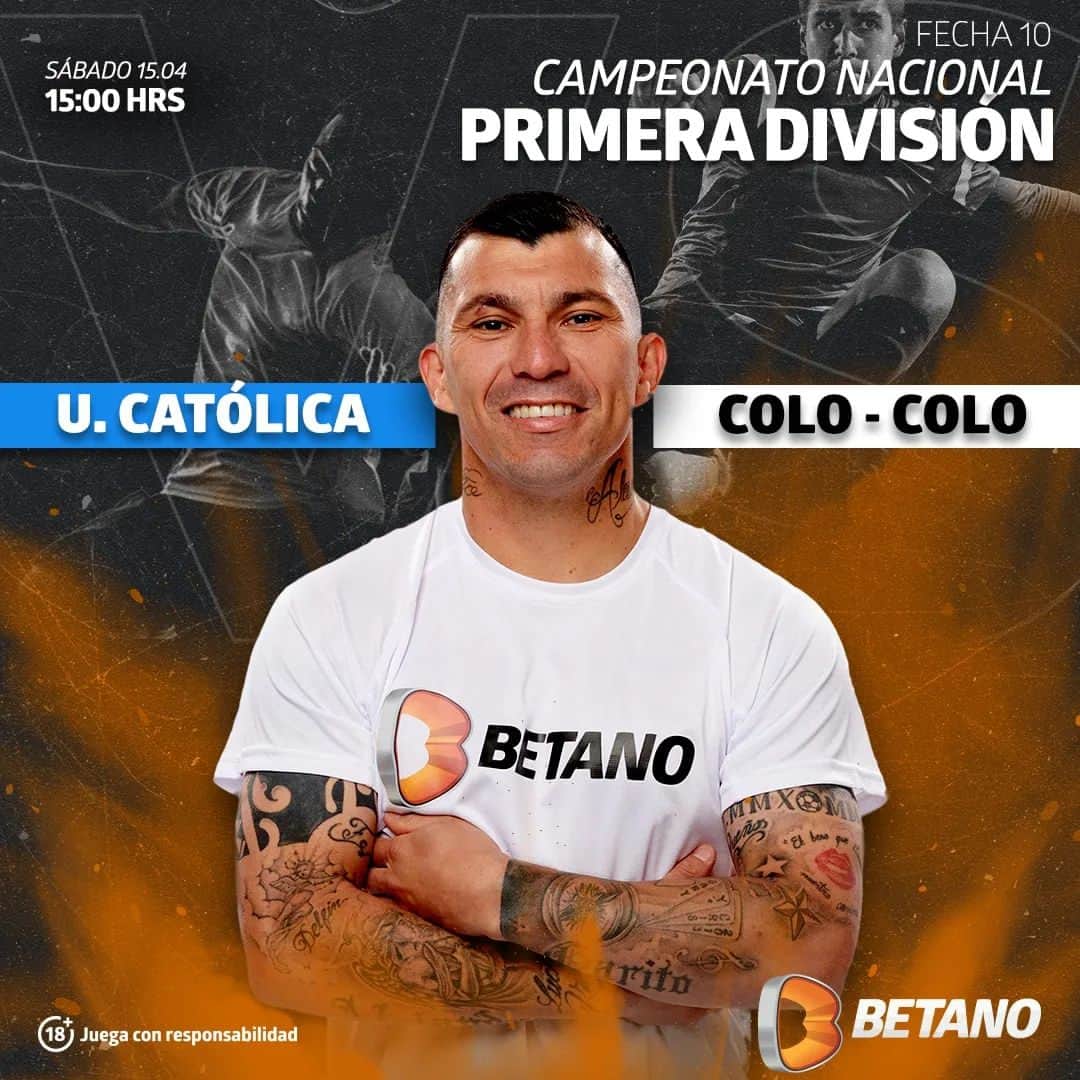 のインスタグラム：「¡SÁBADO DE CLÁSICO CHILENO! 🔵⚪  Los 'Cruzados' vuelven al #CampeonatoNacional este fin de semana ante Colo Colo en el Estadio Santa Laura para continuar en la lucha de los primeros puestos del torneo chileno 🔥  ¿Ya vives el compromiso de #LosCruzados por la Fecha 10 con Betano? ¡Betano te ofrece las mejores cuotas por este partido de La Franja!  ¡El juego comienza ahora!」