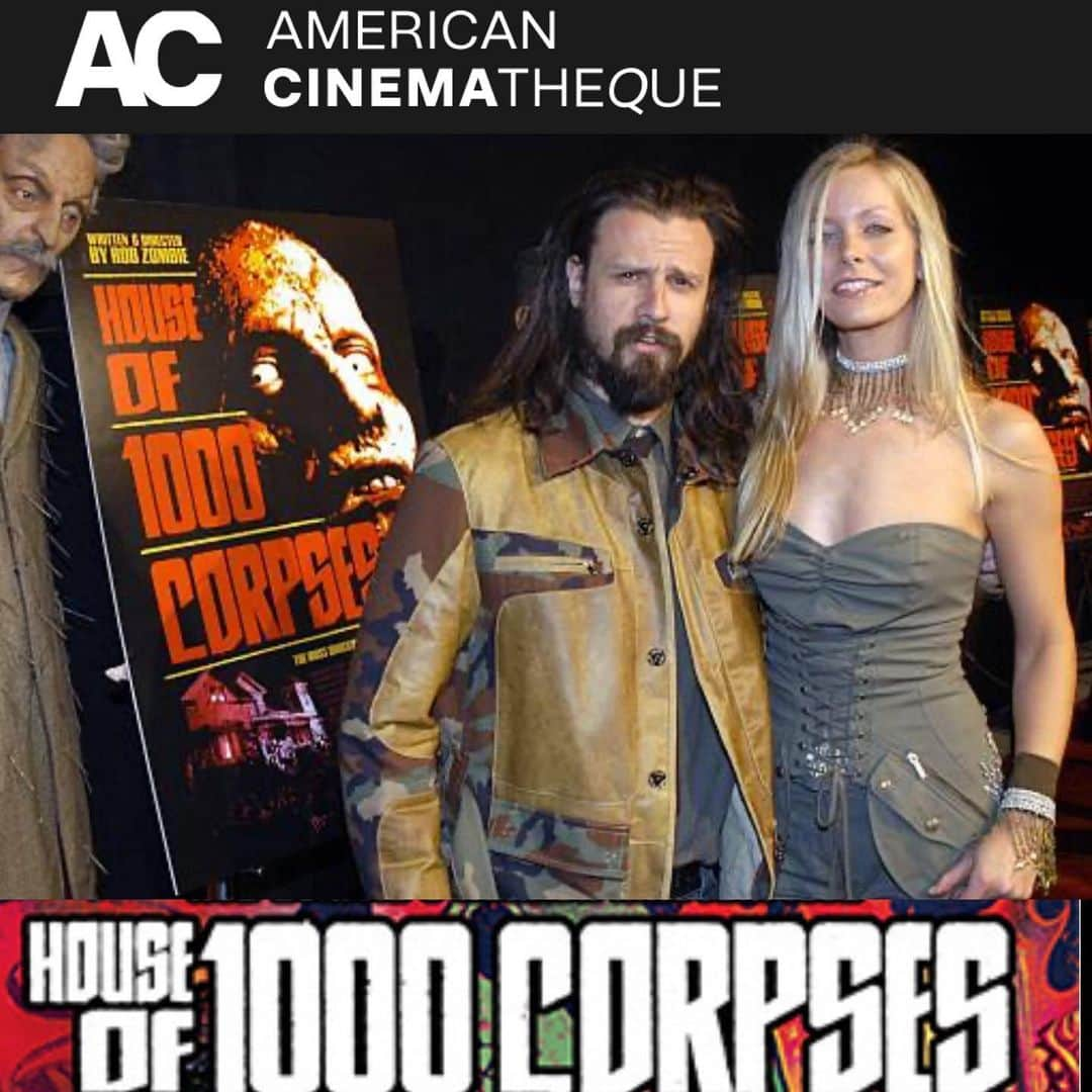 ロブ・ゾンビさんのインスタグラム写真 - (ロブ・ゾンビInstagram)「A big thanks to all the CORPSE-HEADS for coming out last night to our special screening of HOUSE OF 1000 CORPSES. ☠️ another big thanks to @am_cinematheque and the AREO THEATRE for projecting a great 35mm print of the film 🎥. Both @sherimoonzombieofficial and I haven’t seen the film on the big screen in 20 years, not since it’s original premiere. #robzombie #sherimoonzombie #houseof1000corpses」4月15日 2時52分 - robzombieofficial