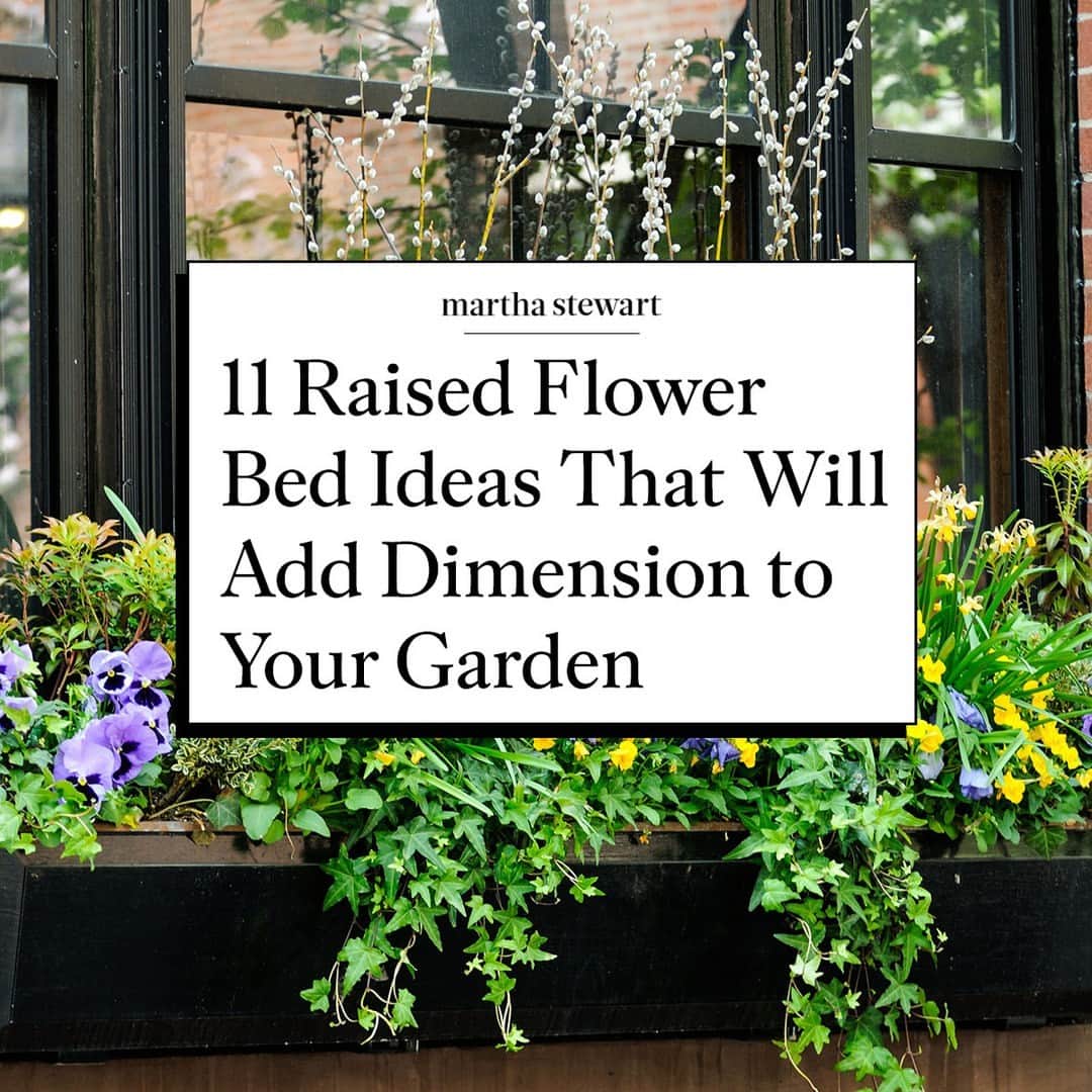 マーサ・スチュワートさんのインスタグラム写真 - (マーサ・スチュワートInstagram)「Raised garden beds have so many benefits—they allow you to control your soil composition, are less strenuous on your knees and back, offer protection from pests, and produce less weeds. Beyond their practicality, raised flower beds also add visual interest: Available in a variety of shapes, sizes, and materials, the structures add color, texture, and dimension to your yard. From window boxes to rock gardens, head to the link in our bio for more flower bed inspiration.」4月15日 4時05分 - marthastewart