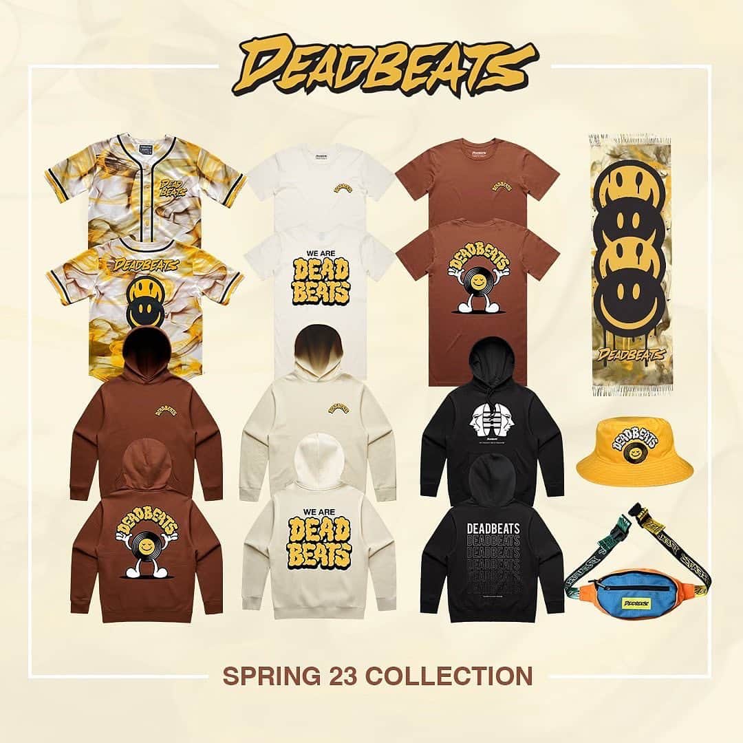 Zeds Deadのインスタグラム：「New Deadbeats spring collection available now! All new hoodies, jerseys, pashminas, t-shirts, fannypacks and bucket hats. Link in bio or head to shop.deadbeats.com 🤘」