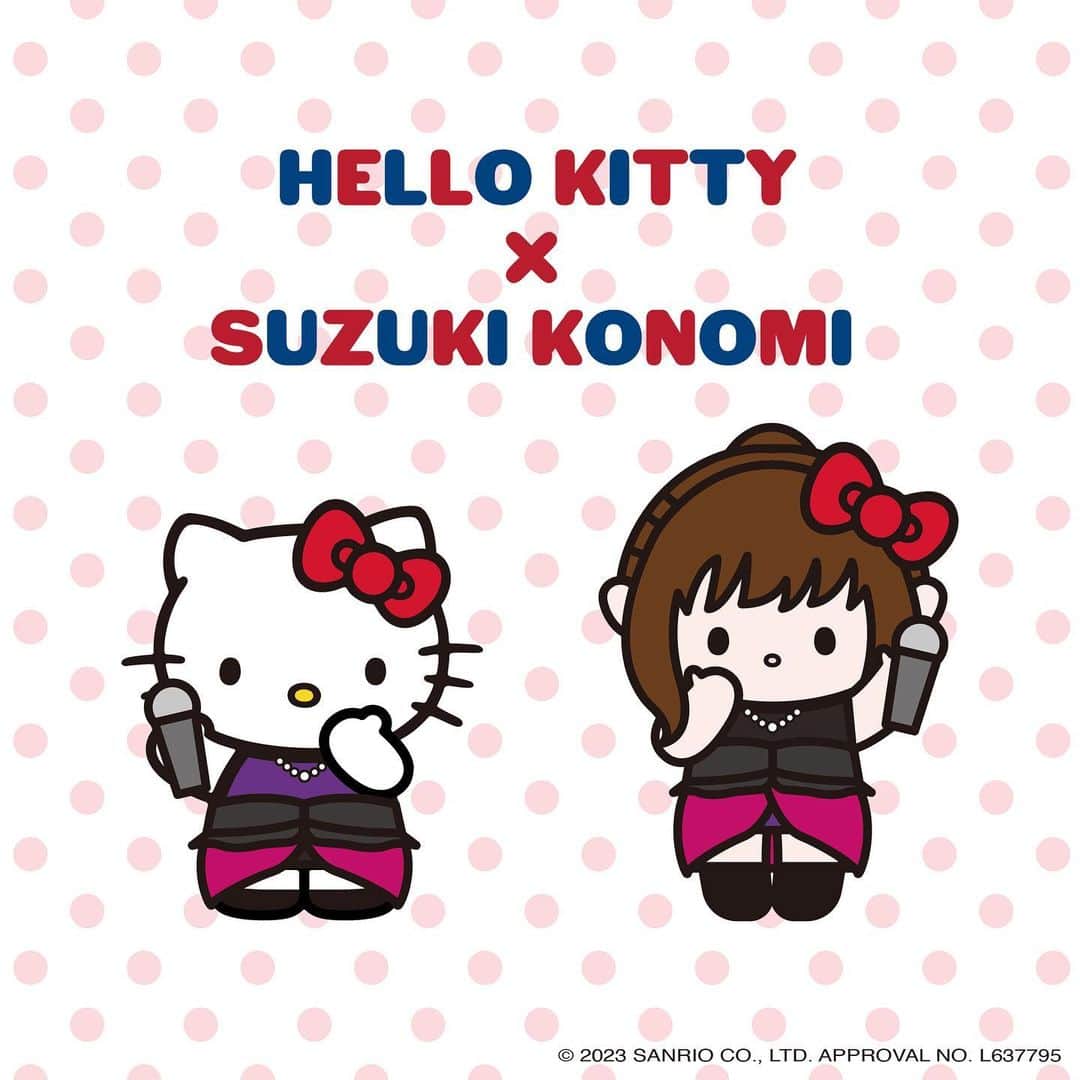 鈴木このみのインスタグラム：「HELLO KITTY × SUZUKI KONOMI  ずっと大好きなキティちゃんとのコラボグッズが、ヴィレヴァンさんより発売決定です㊗️  🗓受注期間 4/14(金)18:00～4/23(日)23:59  詳細👇 village-v.co.jp/news/item/15819  購入👇 https://vvstore.jp/feature/detail/19798/  #鈴木このみ #ハローキティコラボ  #ぜひ色んな場所へ連れていってね〜！ #衣装もお揃い🎀 #Billboardの時に実際に着用してた衣装なんだ〜」