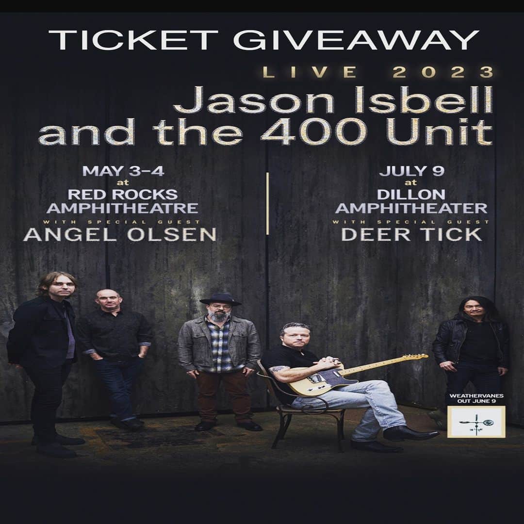 ロックマウントさんのインスタグラム写真 - (ロックマウントInstagram)「MORE FREE TICKETS!!! There is a pair of tickets up for grabs for Jason Isbell & the 400 Unit with Angel Olsen at Red Rocks on May 3rd!   To Enter : Tag a friend in the comments below. Winner will be announced on May 1st.   #aeg #ticketgiveaway #jasonisbell #redrocks #music #fun #the400unit #angelolsen」4月15日 6時48分 - rockmountrw