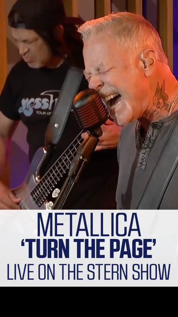 メタリカのインスタグラム：「Watch @metallica cover @bobseger’s “Turn the Page” as only they can during their latest #SternShow interview.」