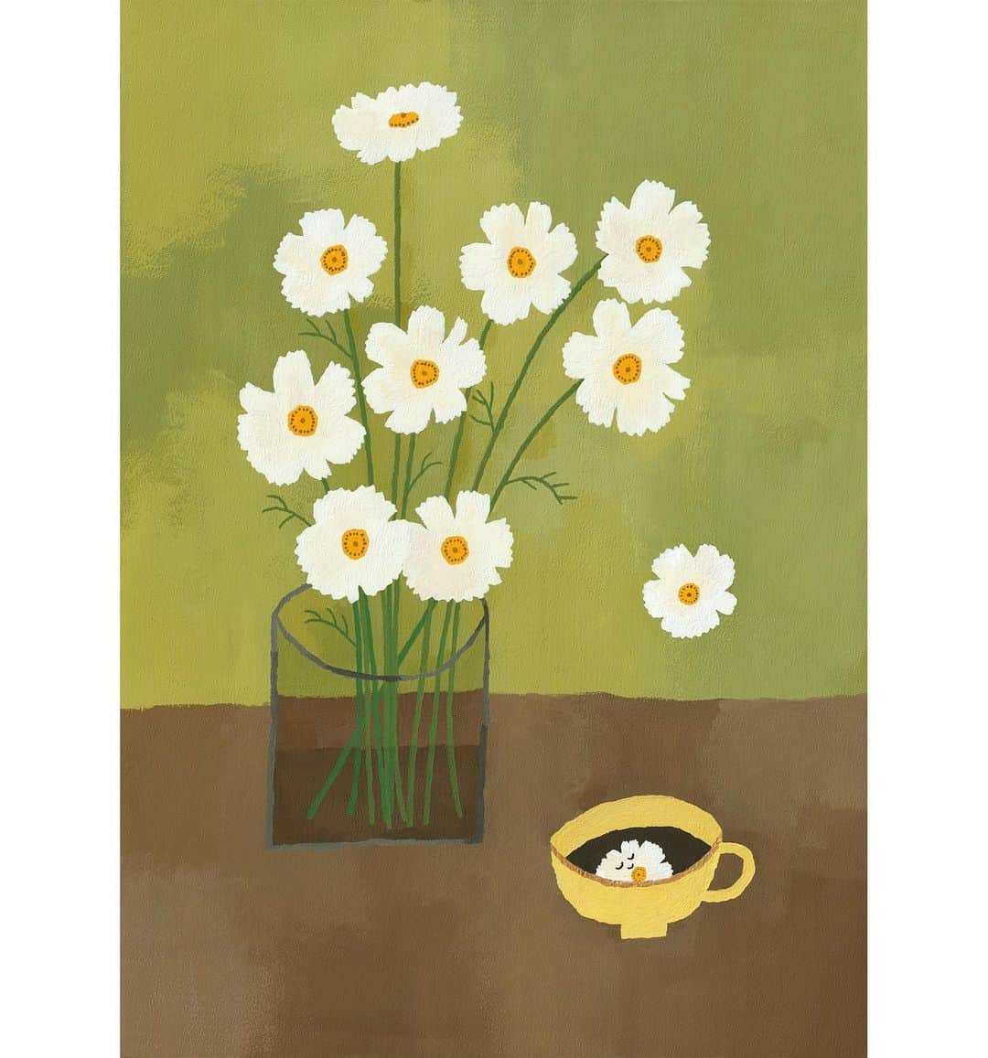 妹尾香里のインスタグラム：「flower タイトルが決まらないよ〜 オリジナルです！  #illustration #drawing #flowers」