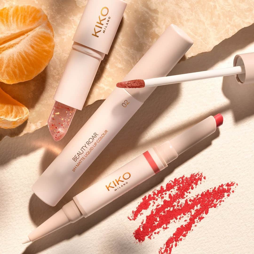 KIKO MILANOさんのインスタグラム写真 - (KIKO MILANOInstagram)「Lip loving with #KIKOBeautyRoar! 💋 Discover these products from our latest collection for personalised #liplooks!⁣ *Arriving soon in the US⁣ ⁣ Ph Matte Liquid Lip Colour 02 - Ph Colourful Lip Balm - 2-In-1 Creamy Stylo & Universal Lip Liner 02⁣」4月16日 0時40分 - kikomilano