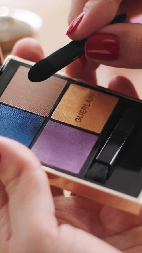 ゲランのインスタグラム：「Guerlain Makeup Creative Director Violette revisits the iconic Parisian blue jeans with this summer’s Floral Denim Collection.​  Featured: Rouge G Luxurious Velvet 360 Milky Beige and Ombres G 518 Summer Jean, wrapped in gorgeous embroidered denim designed by artist Laura Gulshani.​  #Guerlain #GuerlainMakeup @violette_fr」