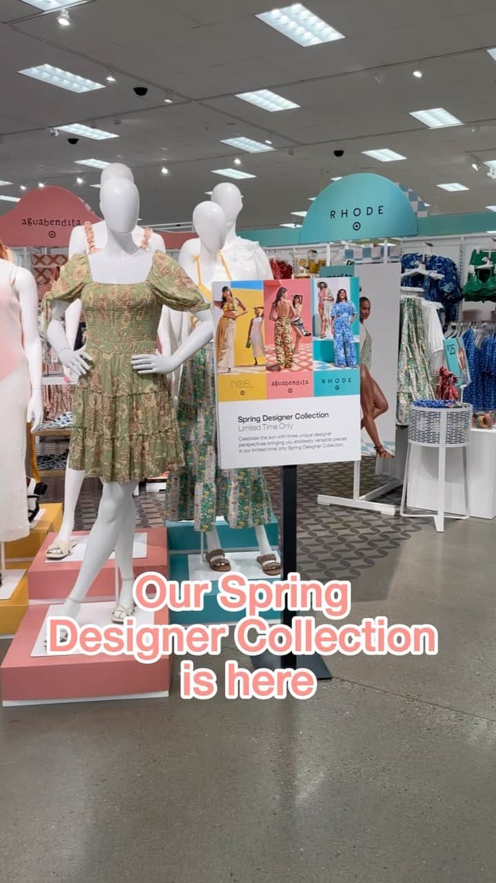 Target Styleのインスタグラム：「HAPPY LAUNCH DAY.☀️🎀🌼👙🍍 Our limited-time, spring designer collection has arrived! Featuring @shoprhode @fenoel & @aguabenditasw online and in-store. Sunny apparel, swim and accessories designed with versatility in mind. What will you be on the hunt for? 🛒」