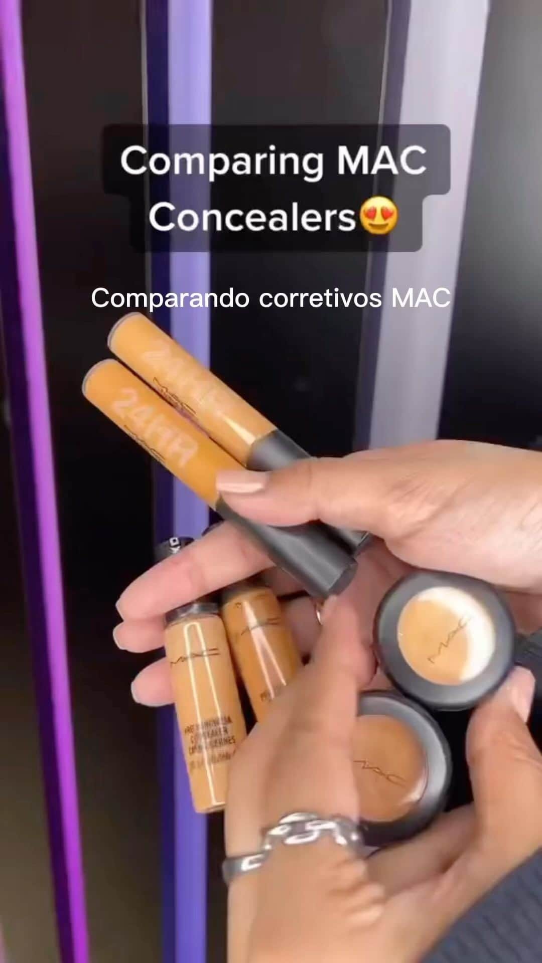 M·A·C Cosmetics BRのインスタグラム：「Chegou a hora da verdade 👀 Comparamos nossos 3 corretivos para você escolher qual faz mais sentido para sua make hoje 🤔 De média à alta cobertura, meus queridinhos entregam exatamente o que você precisa, do efeito glow ao matte, com muuita precisão 😍  🤎 Studio Finish – cremoso + FPS35 🤎 Studio Fix 24h – leve + matte 🤎 Pro Longwear - à prova de vincos e com cobertura completa⁠  Toque na tela e escolha um para chamar de seu.  #Regram: @maclondonbridge⁠ @maccosmeticsuk #ConcealerFinish #Fullcoverage #Tattoocoverage #FullCoverageconcealer #TattooCover #SatisfyingMakeup #MACStudioFix」