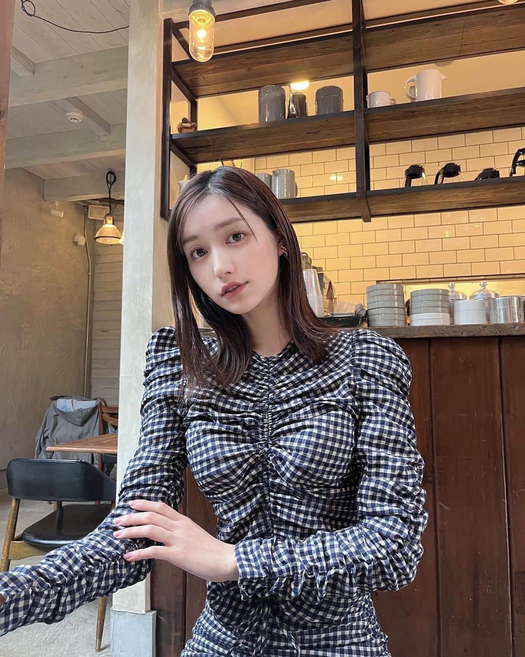 荒山みなみのインスタグラム：「チェックって可愛いのぅ。✖︎」