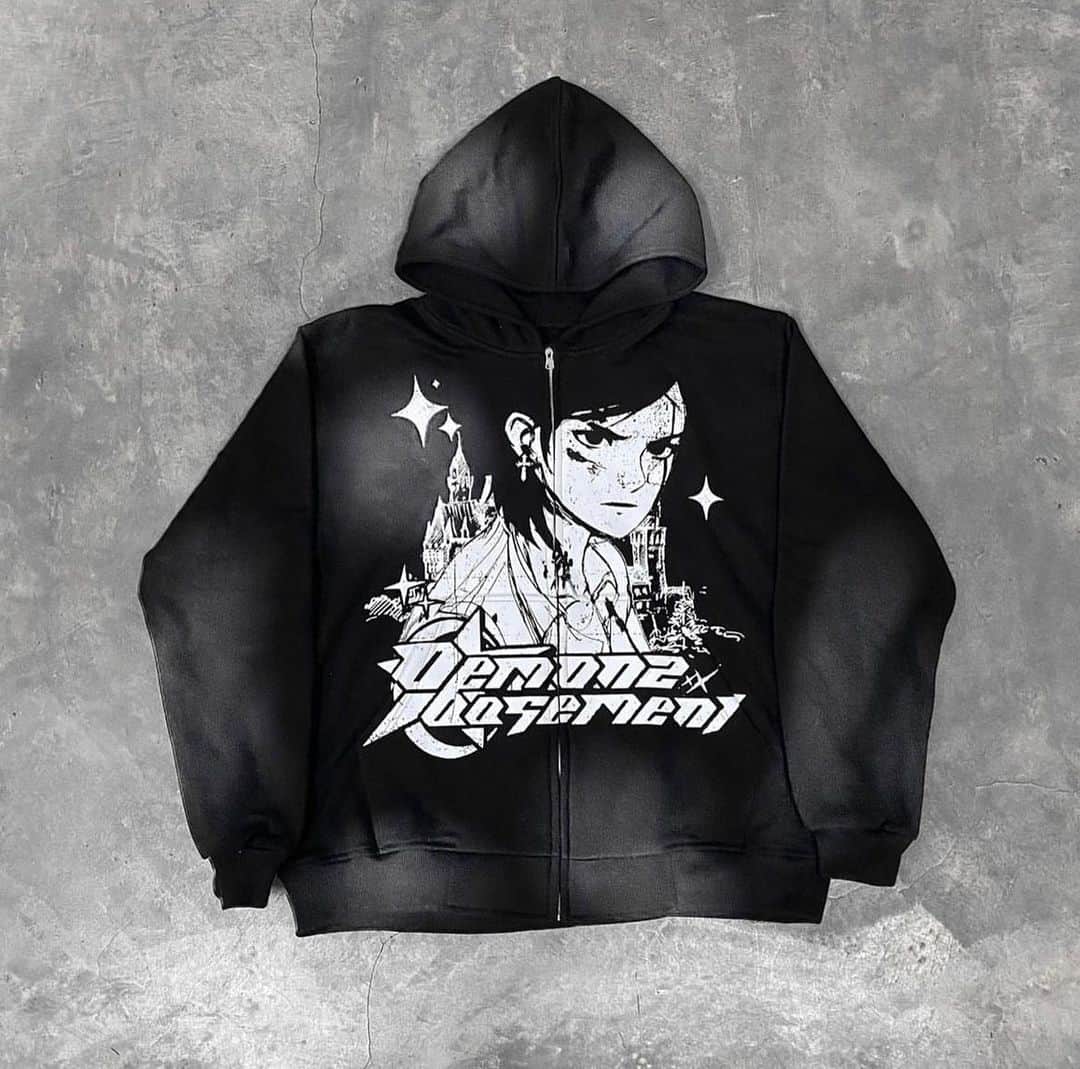 イ・チェヨンのインスタグラム：「The Lost World Revived Zip - Up Jackets!  These will be available this Friday at 7pm cst and will be $50 USD + Free US Shipping.  ALL PRE - MADE. NO PRE - ORDER. demonsbasements.com」