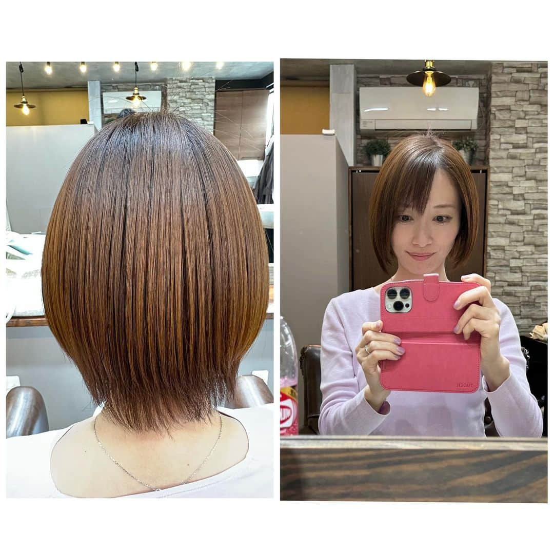 亀井京子（林京子）さんのインスタグラム写真 - (亀井京子（林京子）Instagram)「#ヘアアトリエエイティ　さんへ #ケラチントリートメント　！  よし！これでしばらくツルツル👍  #髪質改善#縮毛矯正#アンチエイジング」4月15日 18時07分 - kyokokameiofficial