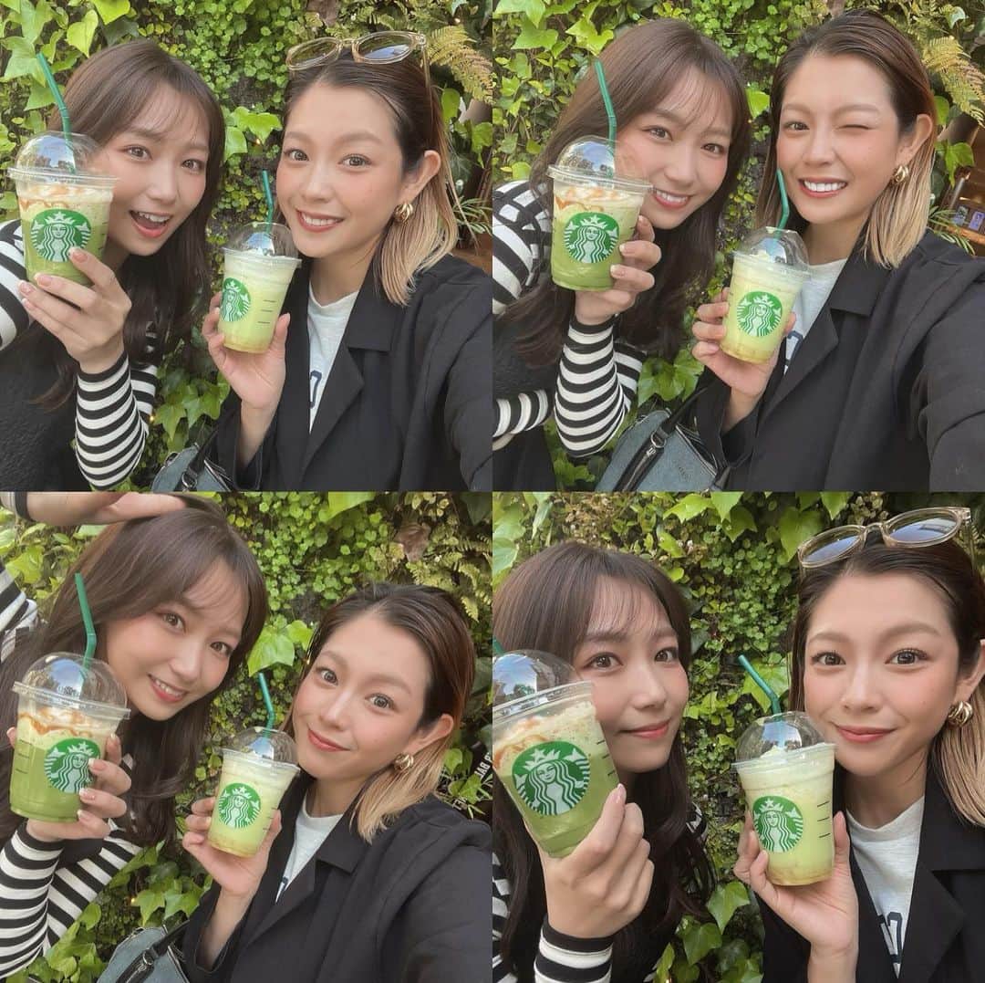 あゆのインスタグラム：「. ましゅまろと🥰💕 楽しすぎてじかんあっとゆーま👍  . . #大阪 #難波 #堀江 #スタバ #女子会」