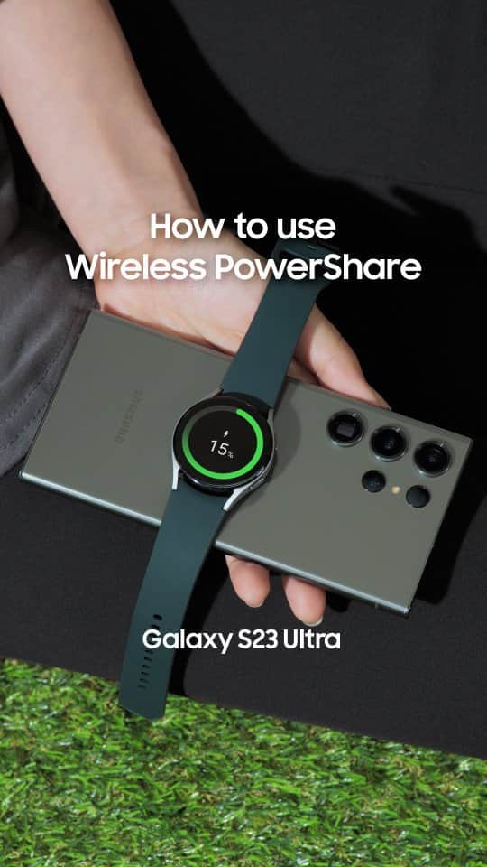 Samsung Mobileのインスタグラム：「Low on juice? 🪫⚡️Charge your Galaxy wearables and most Qi-compatible devices with Wireless PowerShare on your #GalaxyS23 Ultra.🔋✨️   Learn more: samsung.com」