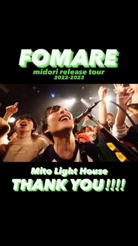 FOMAREのインスタグラム：「2023.4.13 水戸LIGHT HOUSE midori release TOUR 2022-2023 FINISH‼︎  film by @tomakamimura」
