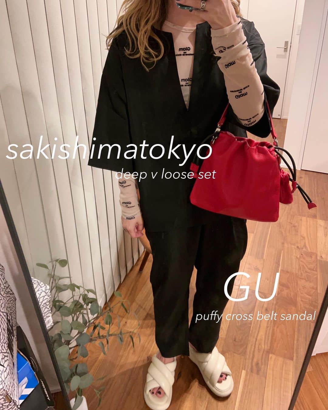 natsupoo0315のインスタグラム：「リラックス感のあるシルエットで ほどよくカジュアル♡ セットアップだからコーデ考えなくていいから楽ちん🫶 セールにクーポンでてたのでストーリー載せときます☺️👏  @sakishima_tokyo_closet   #sakishimatokyo #zozotown購入品 #着回しコーデ #セットアップ  #GU#パフィークロスベルトサンダル #大人カジュアル#カジュアル#高身長#高身長コーデ#メンズライク#骨格ナチュラル#カジュアルコーデ」
