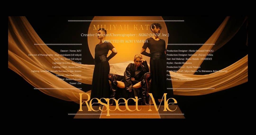 石崎祥子さんのインスタグラム写真 - (石崎祥子Instagram)「加藤ミリヤ Respect Me Musicvideo  セットデザインさせていただきました  Respect Me Words & Music : MILIYAH ,SARA-J,Ryosuke "Dr.R" Sakai  Produced by Ryosuke “Dr.R” Sakai  Vedeo Credit Creative Director/Choreographer : AKIKO (MNNF, Inc.) DIRECTED BY KOH YAMADA Dancer : Neese, KOU Director of Photography : shun murakami (vil tokyo) 1stAC : Rio Inoue (vil tokyo) Lighting Director : Ryo Ueda Lighting Chief : Hanna Kasho Lighting Assistant : Satoshi Kurosawa, Isao Amano Colorist : Max Golomidov Editor : Kento Fujiwara Teaser : Dai Production Designer : Shoko Ishizaki(THINGS.) Production Designer Assistant : Fuyuto Tobita Hair And Makeup : Ikuko Shindo（SHISEIDO） Stylist : Haruhi Hirakawa Production Driver : Ryota Nakaya Production Staff : Miyu Okawa, Yu Shirasawa, Ruka Sakuragi Producer : IYO Production : FIRSTORDER」4月15日 22時19分 - sykdisco