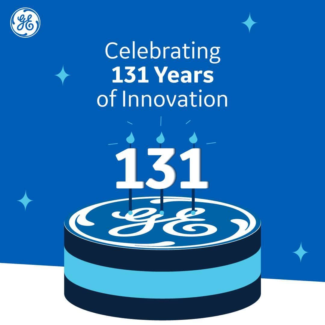 GeneralElectricのインスタグラム：「🎉 Happy 131st Birthday GE! 🎂  Did you know that GE's story began with Thomas Edison's "Invention Factory" in Menlo Park, NJ, in 1876?  Today we celebrate GE 131 years later as a trailblazer in innovation, driving progress forward, and building a world that works. 💡」