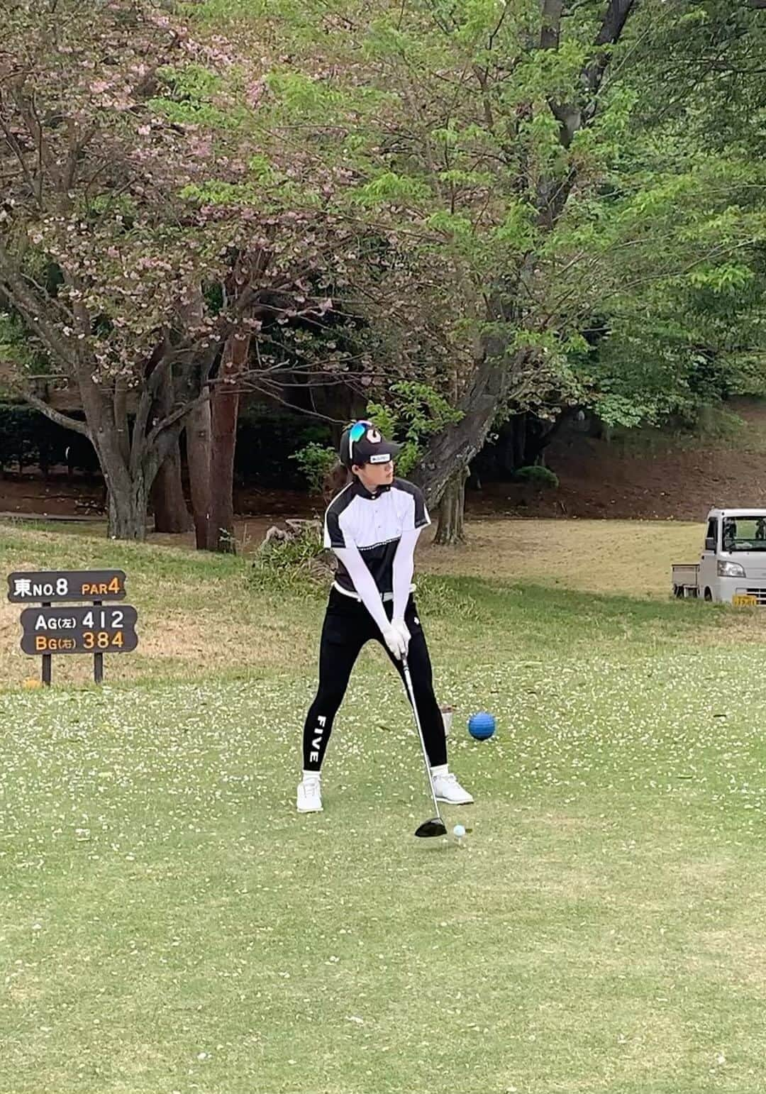 兼岩美奈のインスタグラム：「" 正面Ver🌸 . . . #1w#ドライバー #ゴルフ#ゴルフスイング #gtd#gtdgolf #fivestar #ゴルフウェア #姉ヶ崎カントリー倶楽部」