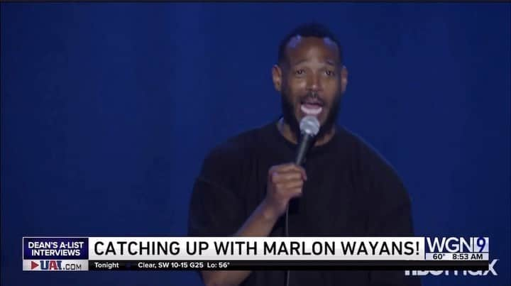 マーロン・ウェイアンズのインスタグラム：「@marlonwayans  ⚡️12 Sold Out Shows⚡️  Limited 🎟️’s: Just Added 13th Show Thursday #Chicago #Schaumburg  Improv.com #Legend Thanks @wgndean at @wgnnews for the interview!」