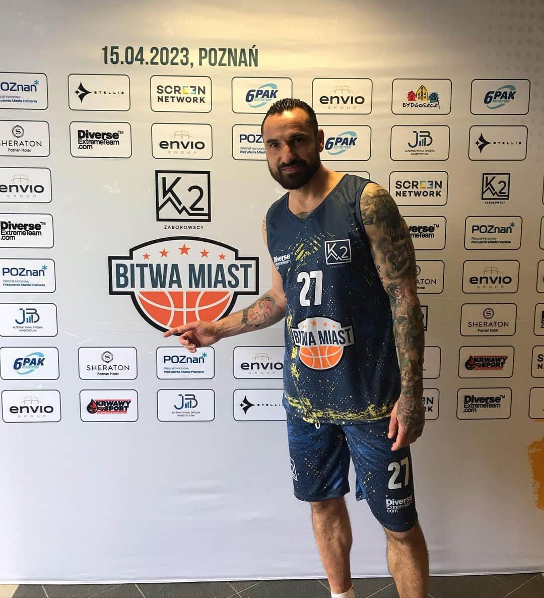 マルチン・ヴァシレフスキのインスタグラム：「Bitwa miast Poznań & Bydgoszcz 🏀 @fundacjak2」