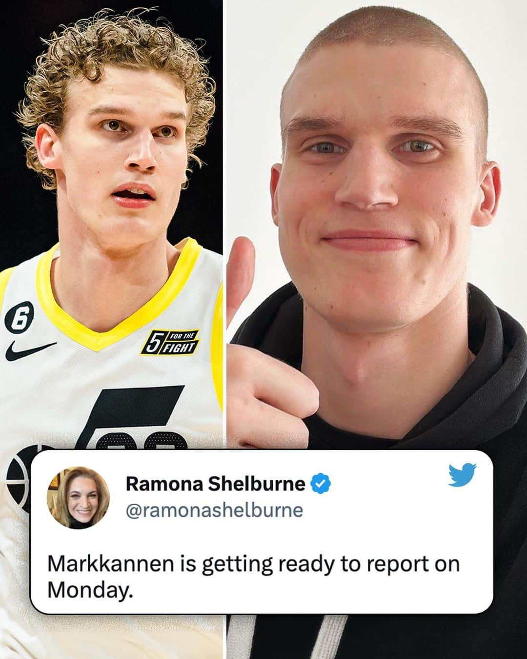 スポーツセンターのインスタグラム：「Lauri Markkanen shaved his head as he prepares for his mandatory service in the Finnish military this offseason.  (via @laurimarkkanen, @ramonashelburne)」